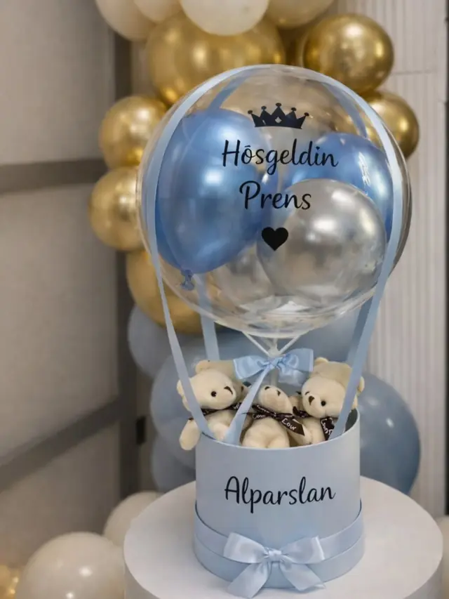 Mavi 'Hoş Geldin Prens' bobo balon